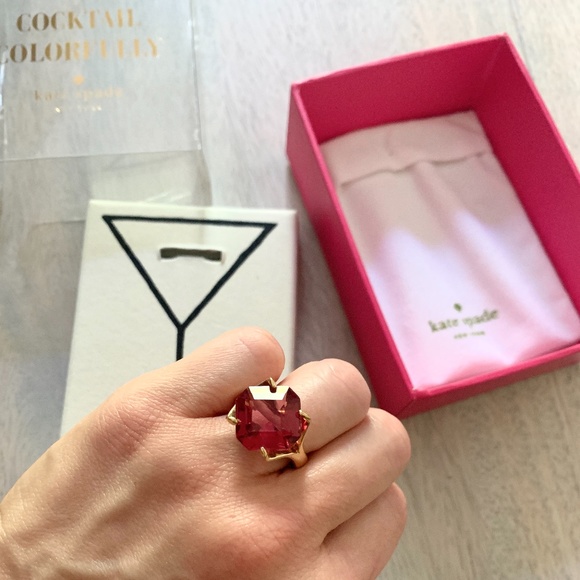 Kate Spade Pink Statement Cocktail Ring RARE - Picture 5 of 6